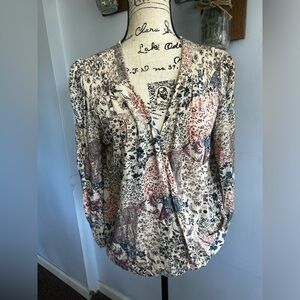 Knox Rose blouse bohemian floral print festive Gypsy indie hippie cottage core
